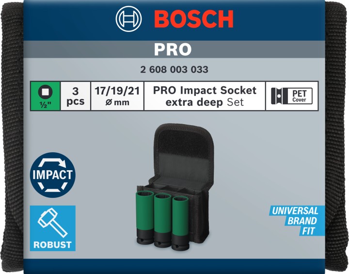 Set 3 Douille Imp PRO 17,19,21