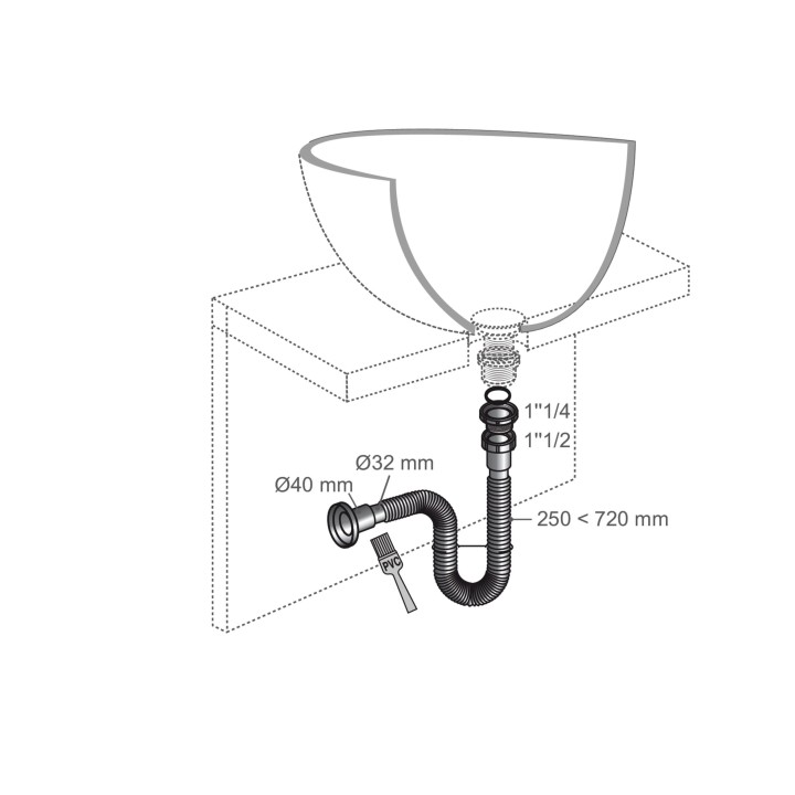 SIPHON EXT CHR LAVABO D3240