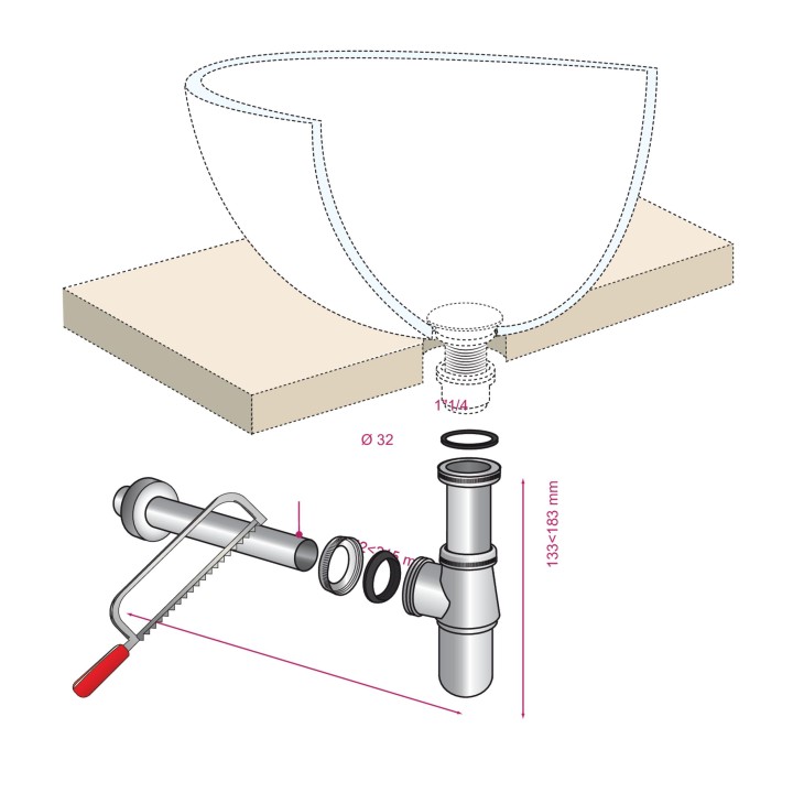 SIPHON LAITON + TUB ROS SL211B