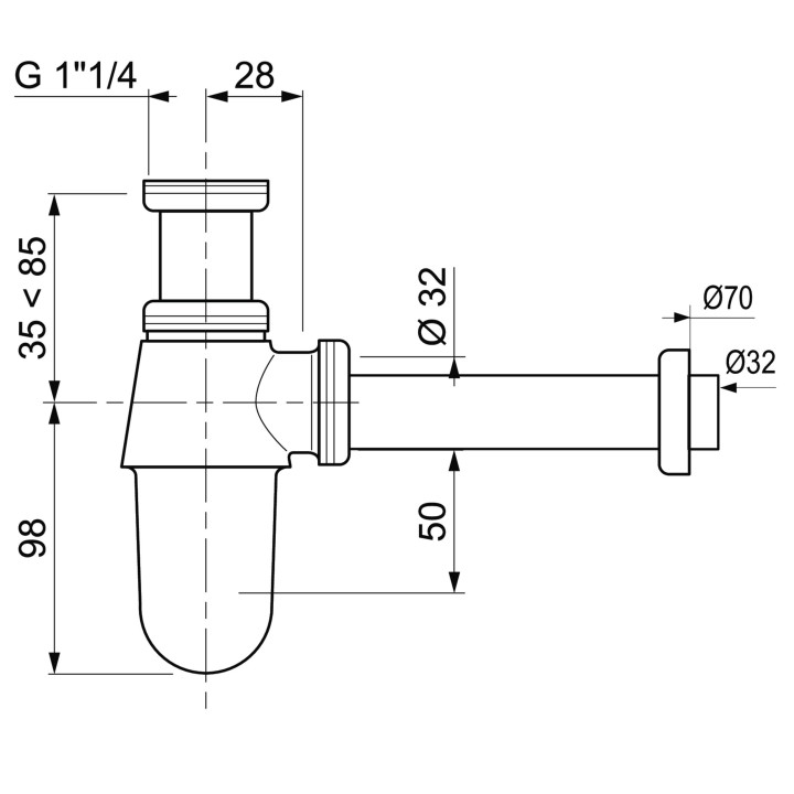 SIPHON LAITON + TUB ROS SL211B