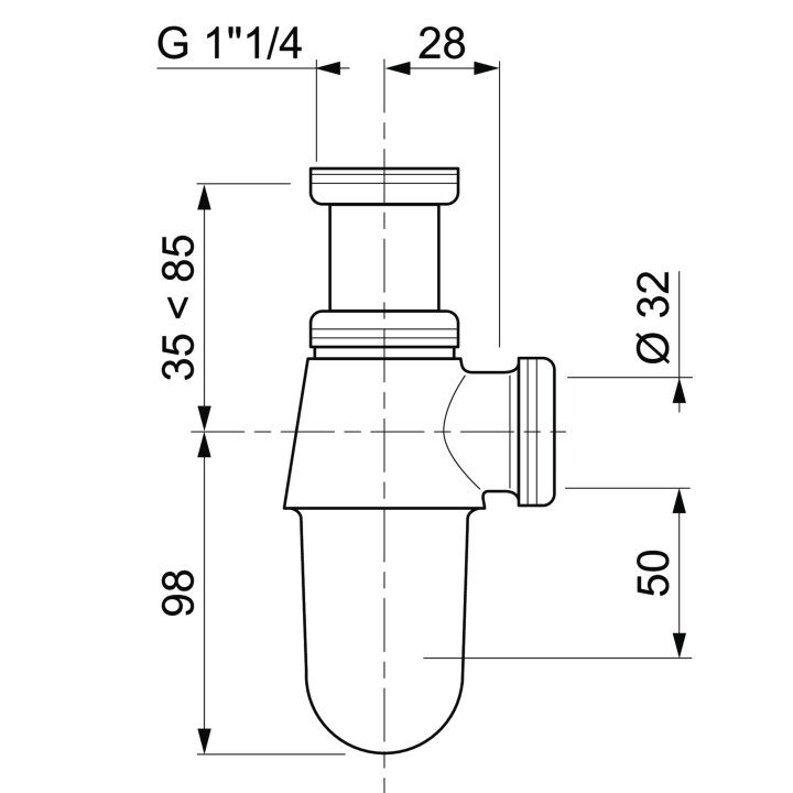SIPHON LAITON CHROME D32