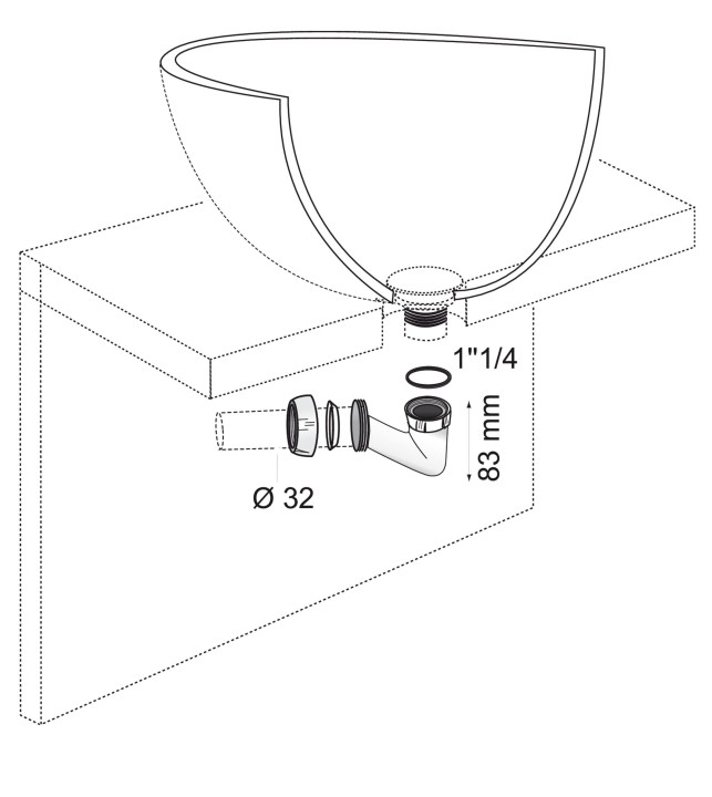 SIPHON LAVABO BIDET EN V