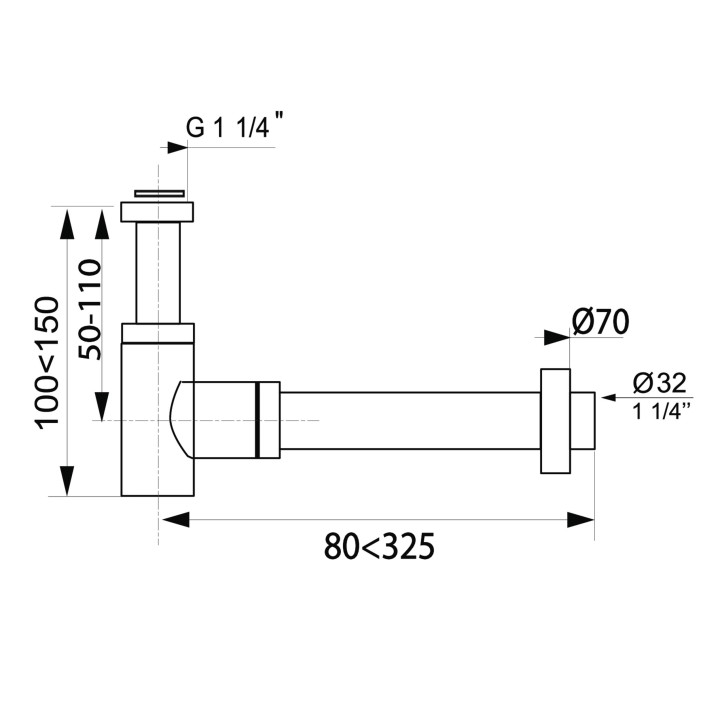SIPHON LAVABO LAITON MINI LINEIS