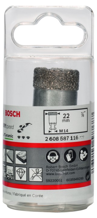 Trépan diamant a sec PRO 22 mm