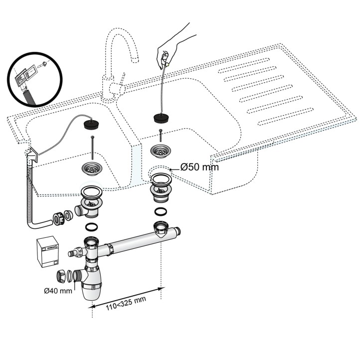 VIDAGE EVIER D50 2B TP