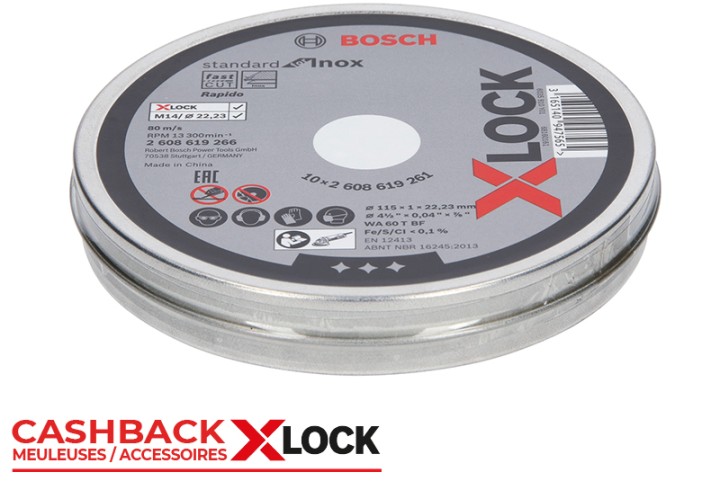 Xlock Boite 10 Std Inox 115x1 Plat
