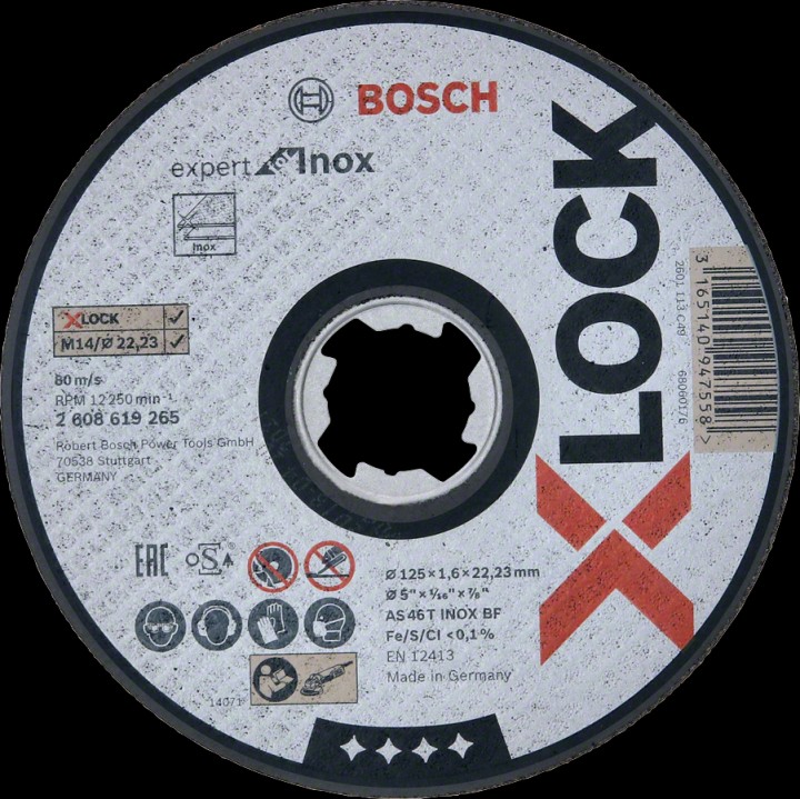 XLock Disque Exp Inox 125x1,6