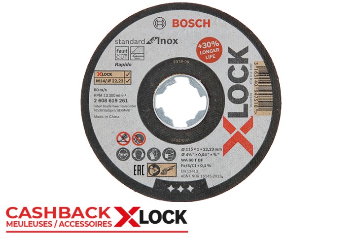 Xlock Disque Std Inox 115x1 Plat