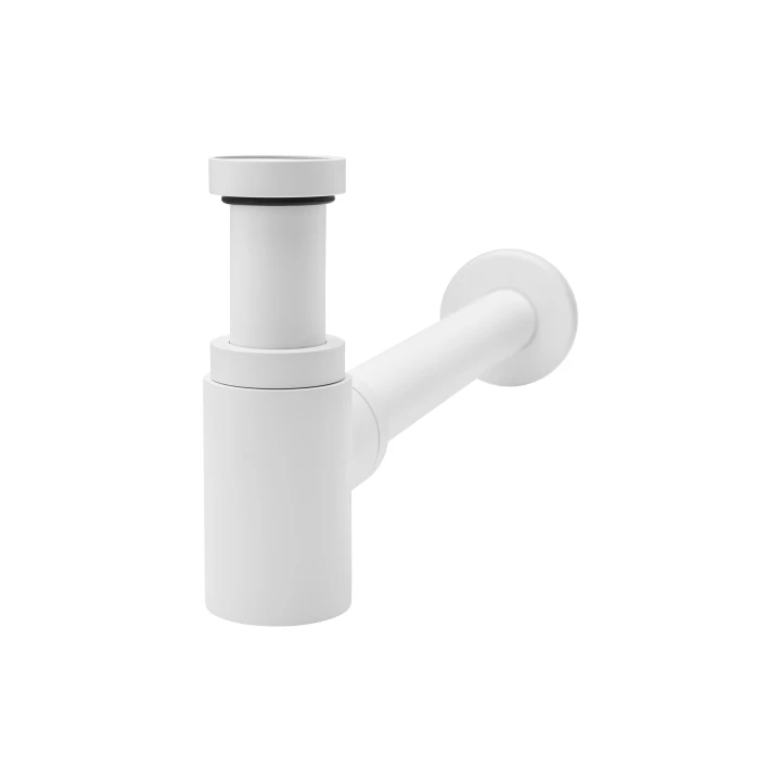 Siphon lavabo laiton blanc mat