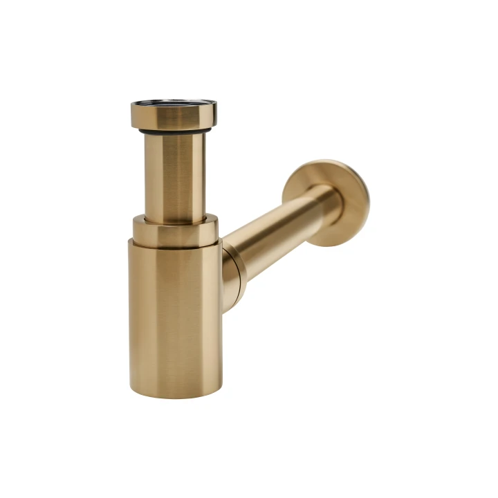 Siphon lavabo laiton doré brossé