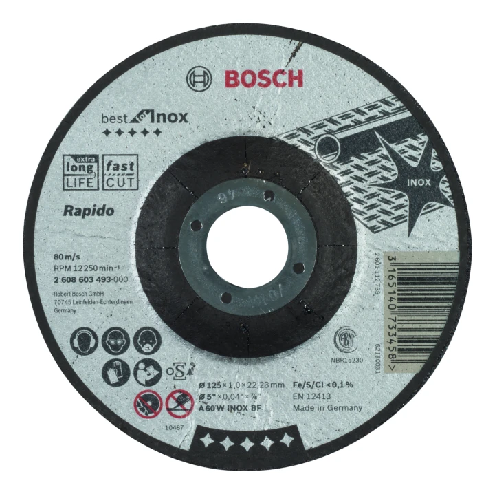 Disque 125 X 1,0 A 60 W INOX B