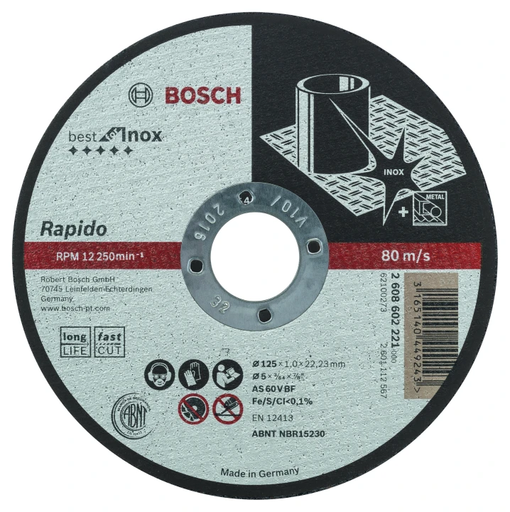 DISQUE 125x1,0 INOX PLAT RAPID