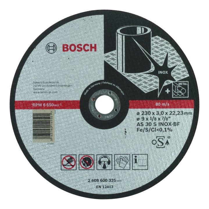 DISQUE 230 x 3,0 INOX PLAT