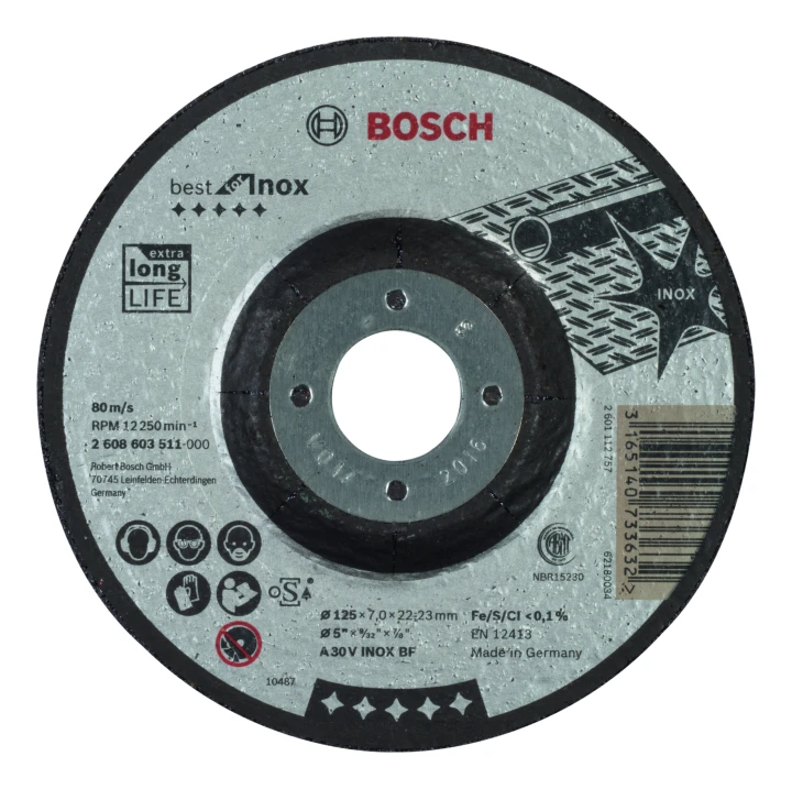Disque A 30 V INOX125 x 7,0 x