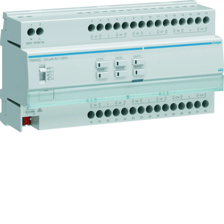 Actionneur KNX 12 moteurs de volets 4A/230V configuration Mode Easy/ETS