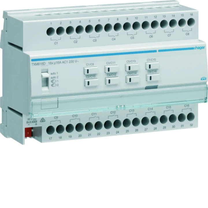 Actionneur KNX 16 sorties 16A/230V configuration Mode Easy/ETS