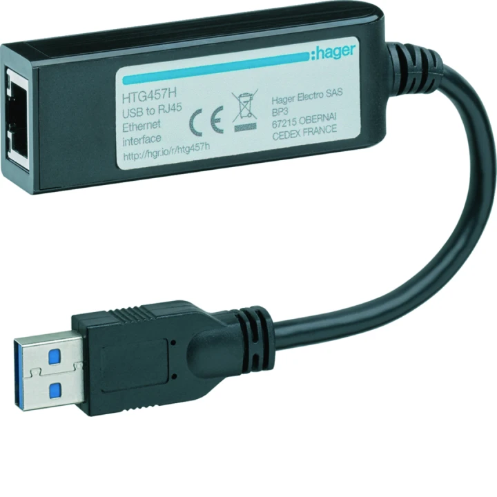 Adaptateur USB vers ethernet RJ45 pour agardio.manager HTG411H et HTG411L