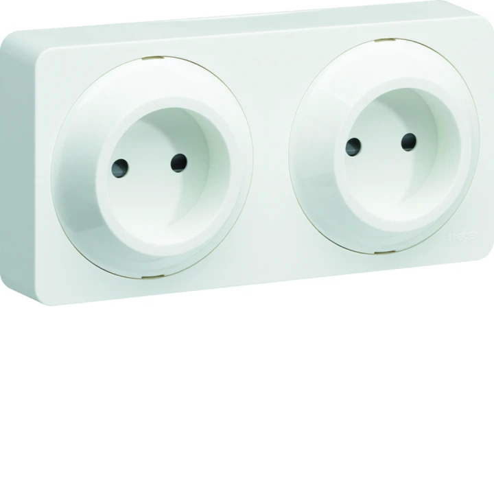ateha prise de courant double horizontale 2P complet