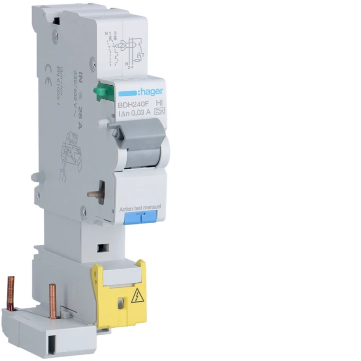Bloc différentiel 1P+N 40A 30mA haute immunité