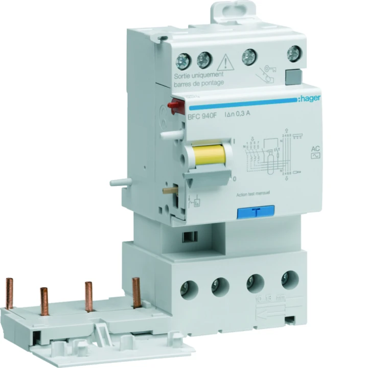 Bloc différentiel double sortie 3P+N 25A 300mA type haute immunité