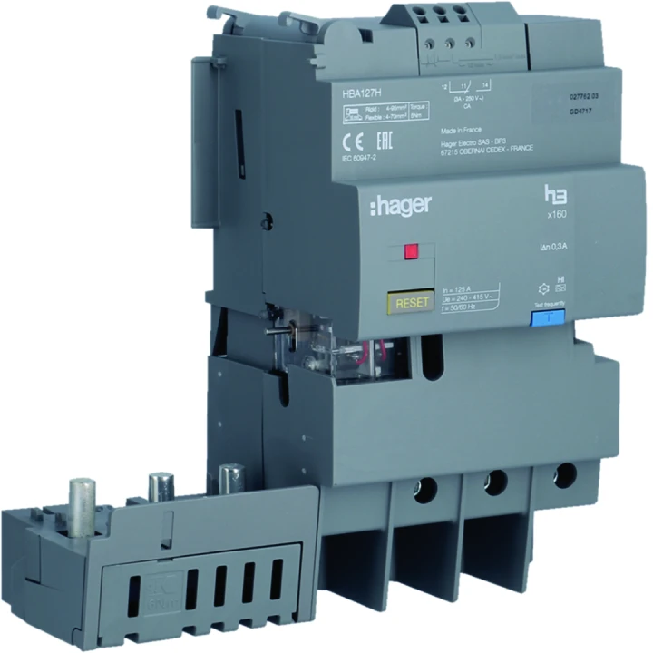Bloc différentiel x160 3P In125A  Idn et temporisation fixes