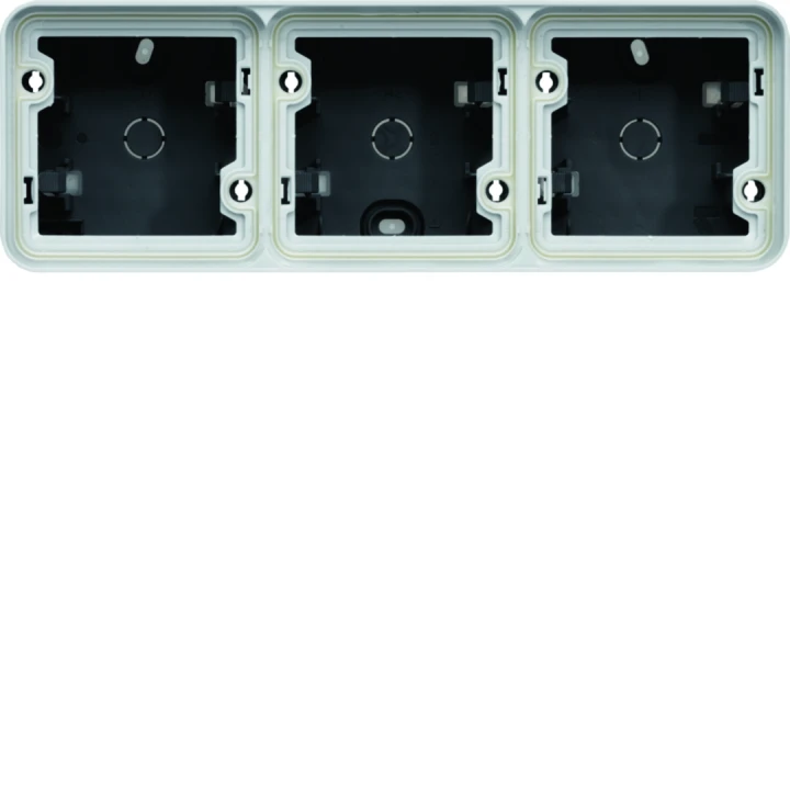 Boîte triple Cubyko étanche IP55 gris associable pour pose en saillie