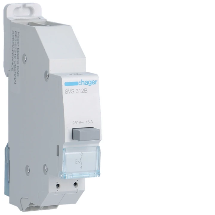 Bouton poussoir à accrochage 0O+1F 16A 1 module quickconnect passage de barre