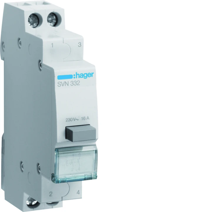 Bouton poussoir à accrochage 0O+2F 16A 1 module