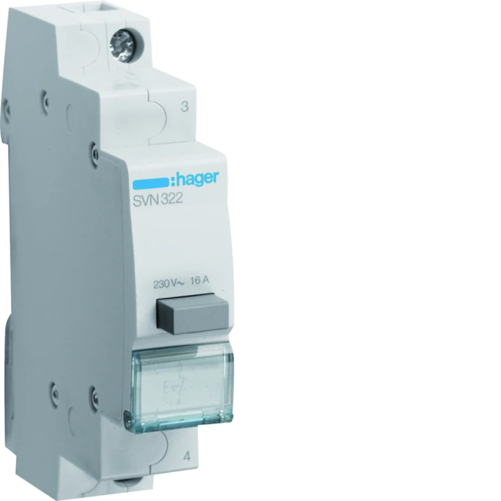 Bouton poussoir à accrochage 1O+0F 16A 1 module