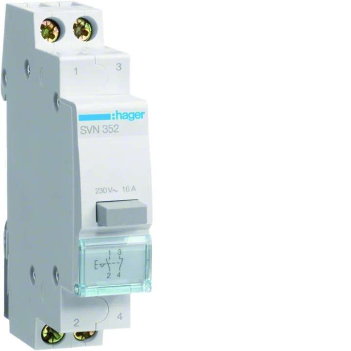 Bouton poussoir à accrochage 1O+1F 16A 1 module