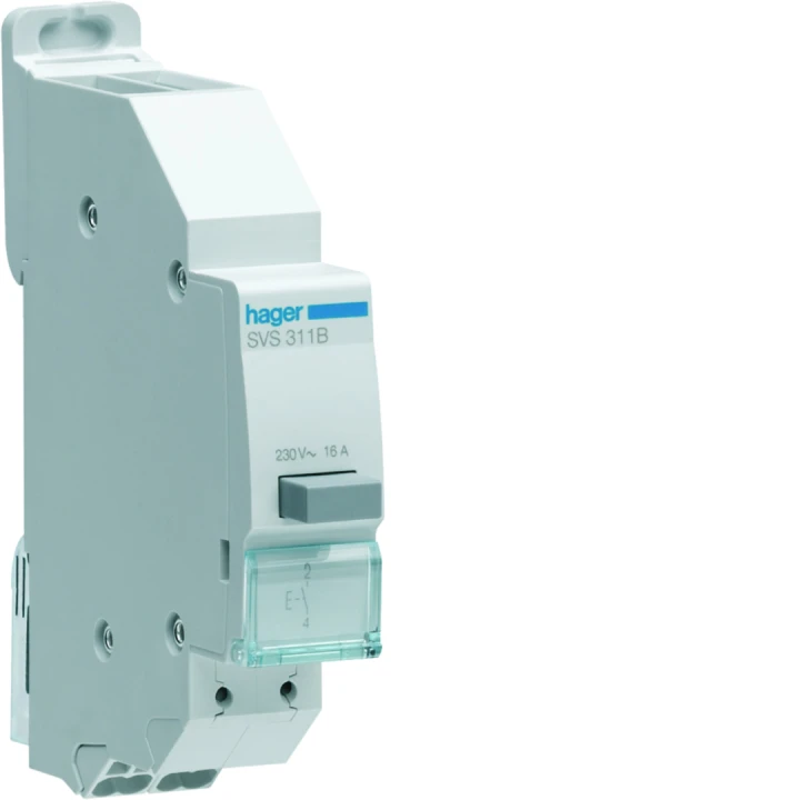 Bouton poussoir à impulsion 0O+1F 16A 1 module quickconnect passage de barre
