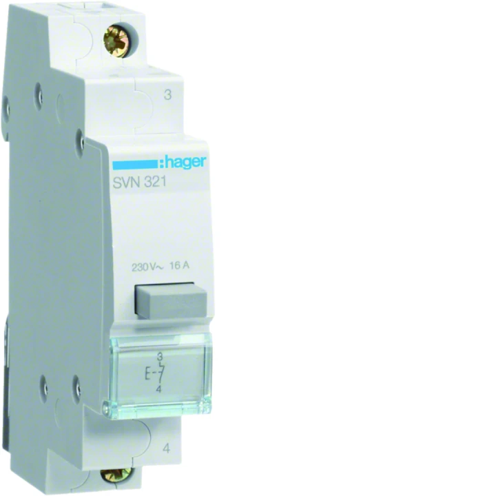 Bouton poussoir à impulsion 1O+0F 16A 1 module