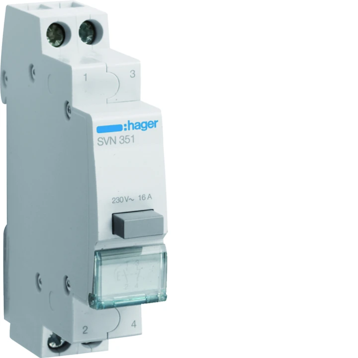 Bouton poussoir à impulsion 1O+1F 16A 1 module
