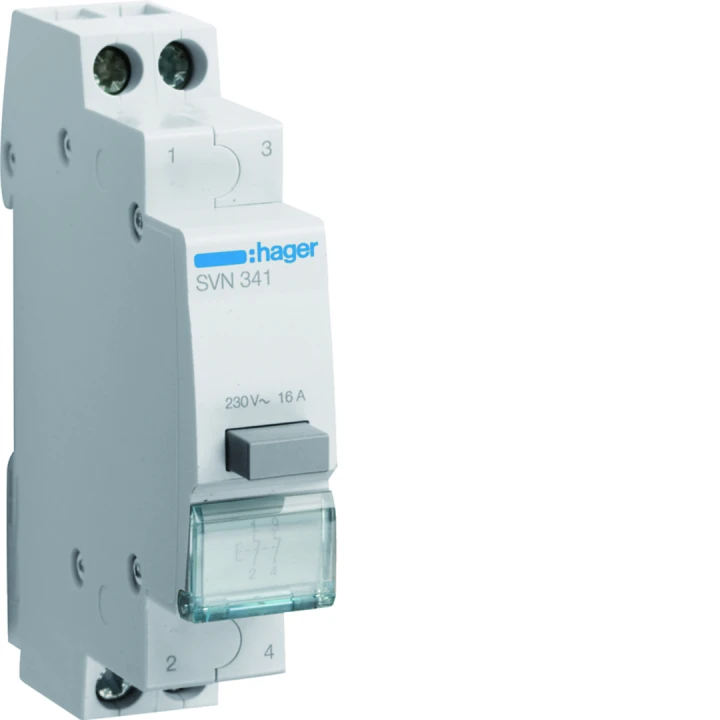 Bouton poussoir à impulsion 2O+0F 16A 1 module