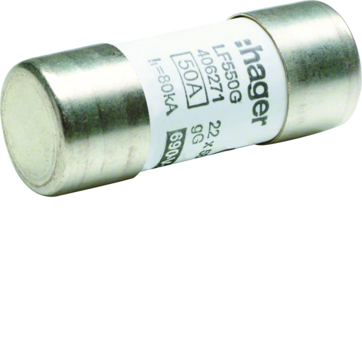 Cartouche Fusible cylindrique  22x58mm gG 50A 690V AC 80kA