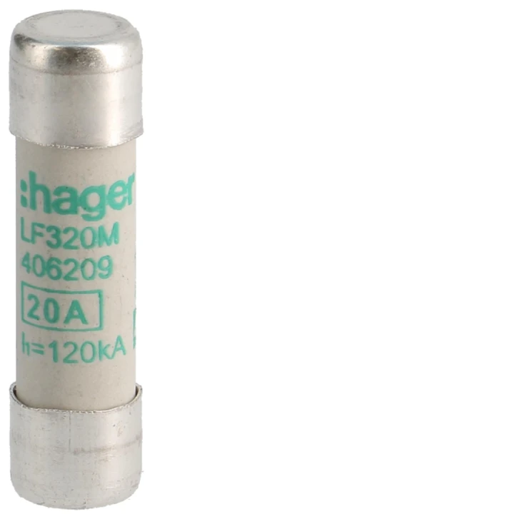 Cartouche Fusible cylindrique 10x38mm aM 20A 500V AC 120kA