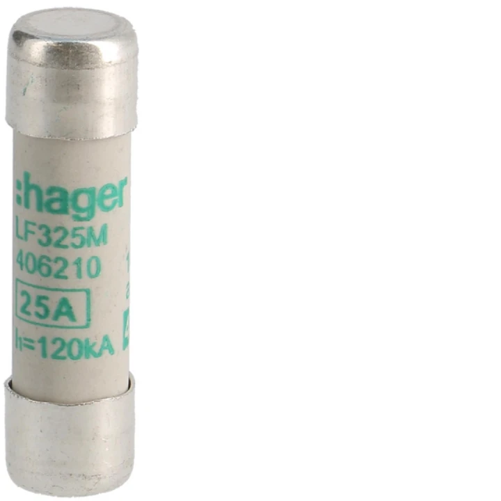 Cartouche Fusible cylindrique 10x38mm aM 25A 400V AC 120kA