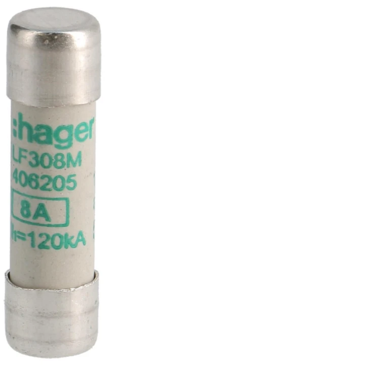 Cartouche Fusible cylindrique 10x38mm aM 8A 500V AC 120kA