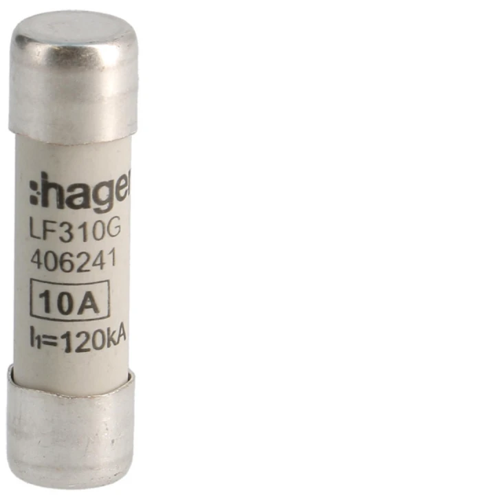 Cartouche Fusible cylindrique 10x38mm gG 10A 500V AC 120kA
