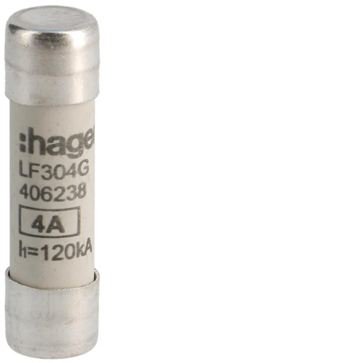 Cartouche Fusible cylindrique 10x38mm gG 4A 500V AC 120kA