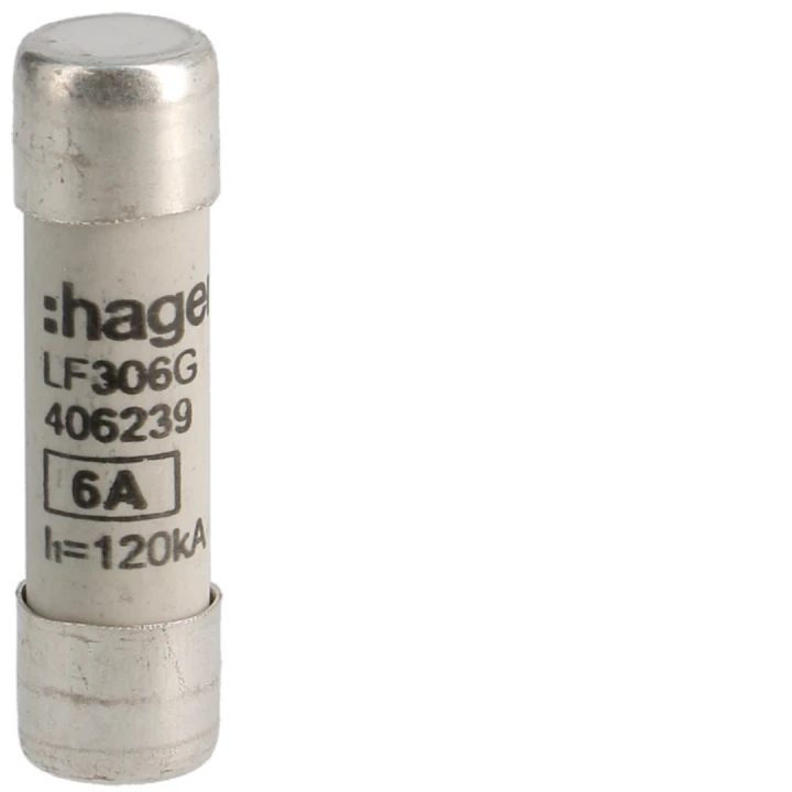 Cartouche Fusible cylindrique 10x38mm gG 6A 500V AC 120kA