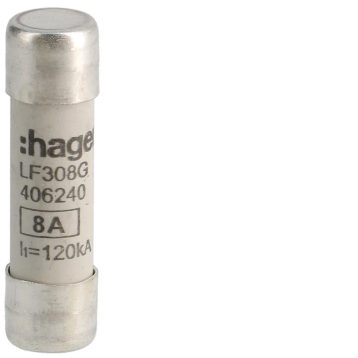 Cartouche Fusible cylindrique 10x38mm gG 8A 500V AC 120kA