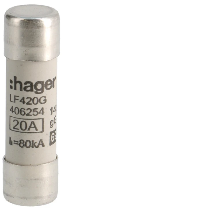 Cartouche Fusible cylindrique 14x51mm gG 20A 690V AC 80kA