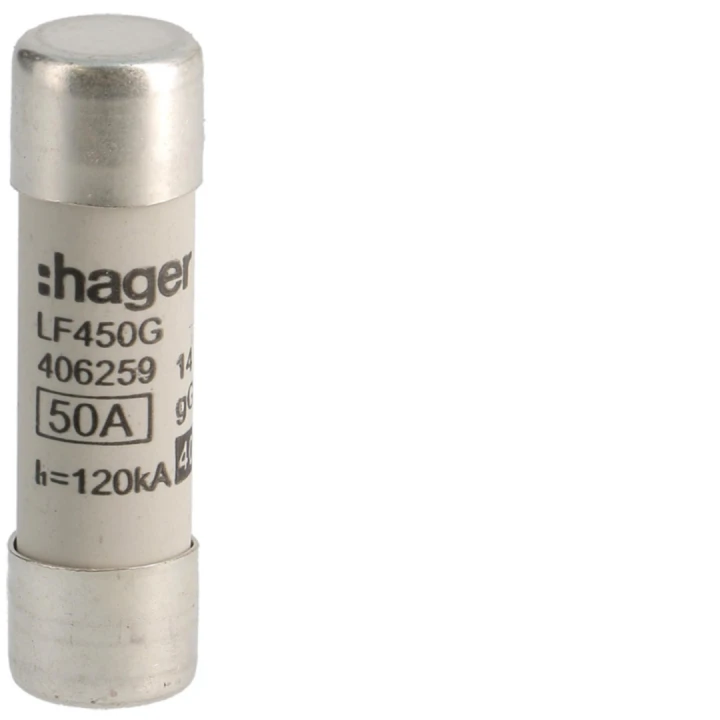 Cartouche Fusible cylindrique 14x51mm gG 50A 400V AC 120kA
