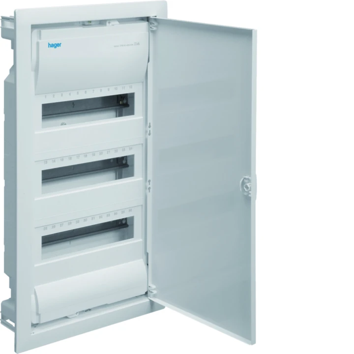 Coffret de distribution encastré volta, 3 rangées 36 modules 630,50x348x98mm