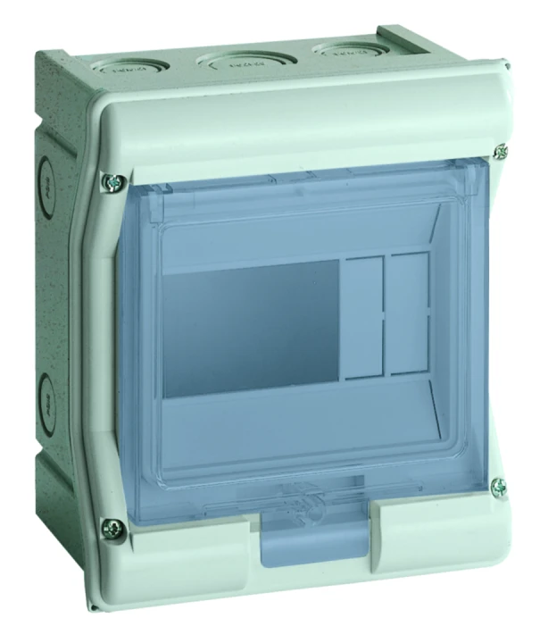 Coffret de distribution étanche Vector IP55, 1 rangée 4+2 modules 190x165x113mm