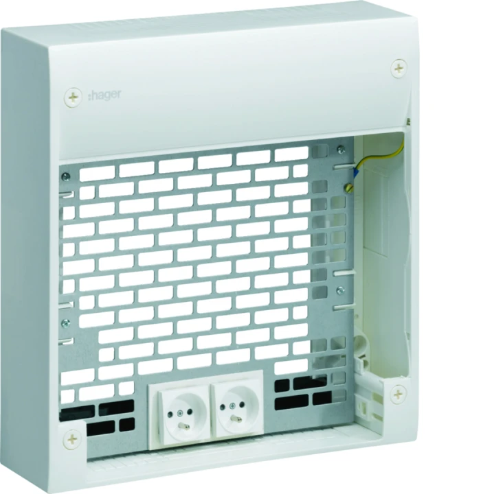 Coffret d'extension multimédia + 2 prises + 2 cordons brassage, Grade 3, 1m