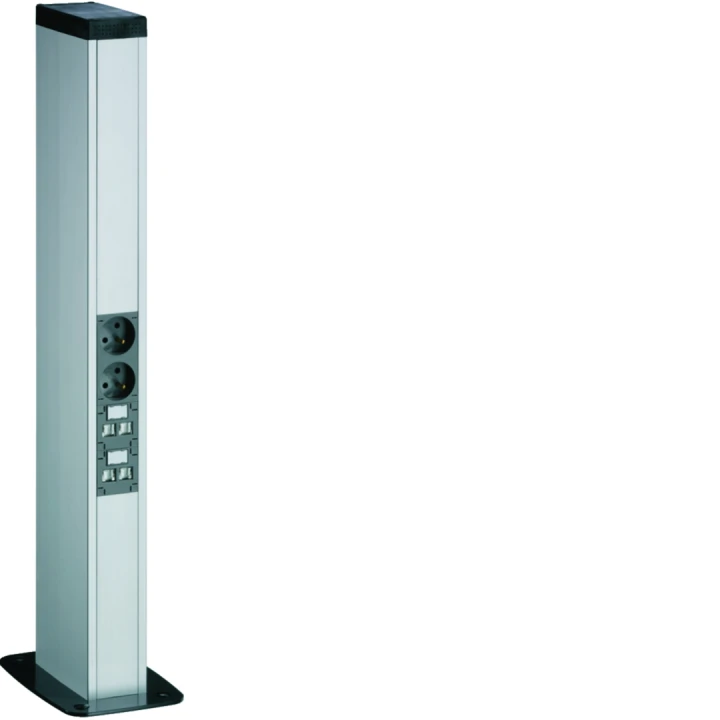 Colonnette officea h 650mm double face alu (ELN) anodisé naturel