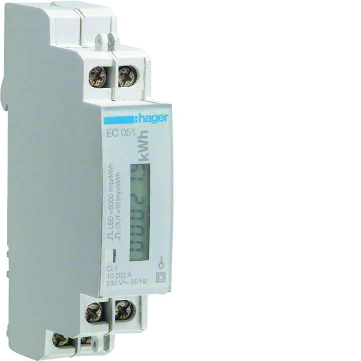 Compteur d'énergie électrique monophasé direct 32A 1M, avec sortie impulsion