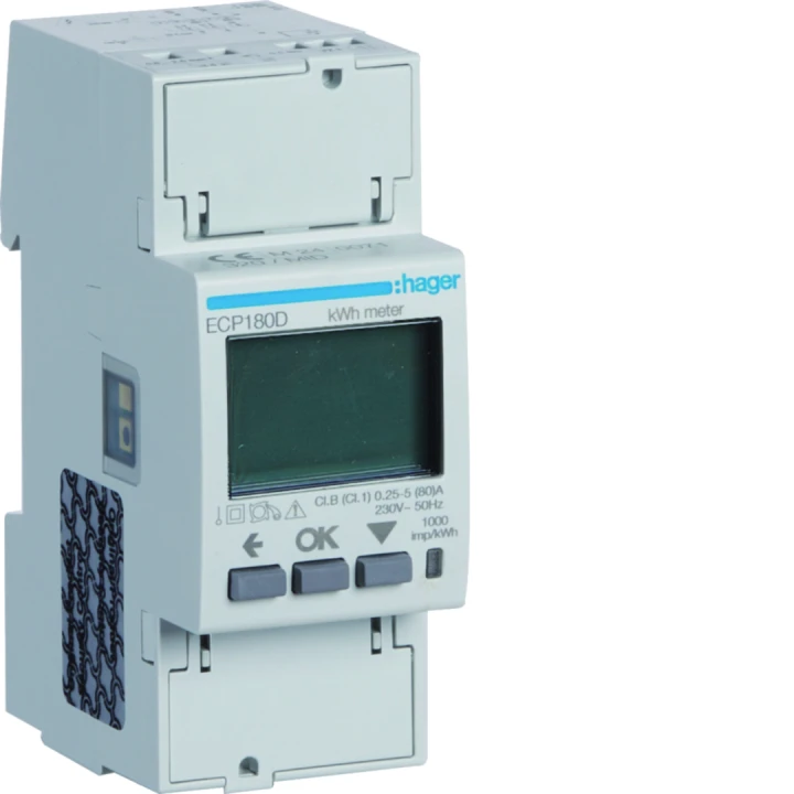Compteur d'énergie monophasé 80A communiquant MOBDUS RS485 bornes rapides RJ45